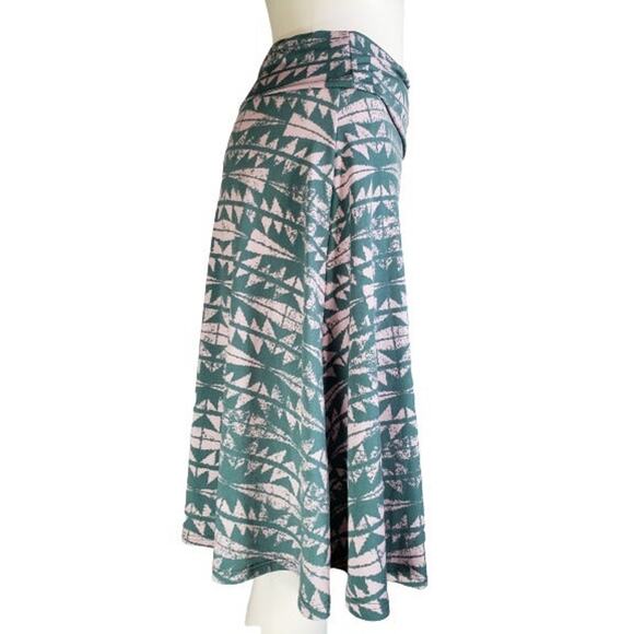 LuLaRoe Azure Women's Green / Pink Geometric Knee-Length Skirt, Size: Small, New - Picture 3 of 9